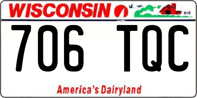 WI license plate 706TQC