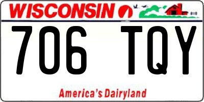 WI license plate 706TQY
