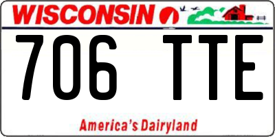 WI license plate 706TTE
