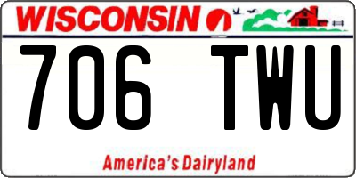 WI license plate 706TWU