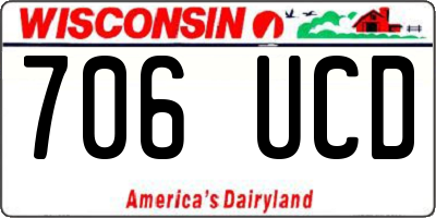 WI license plate 706UCD