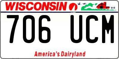 WI license plate 706UCM