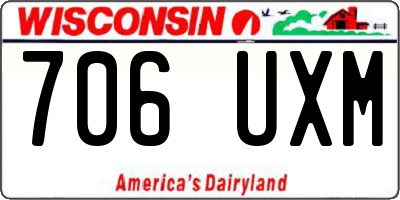 WI license plate 706UXM