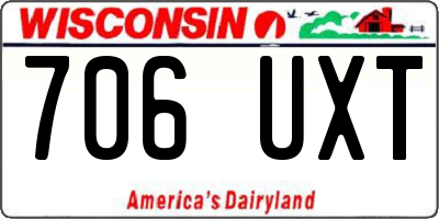 WI license plate 706UXT