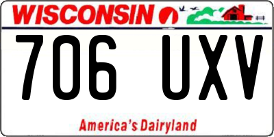 WI license plate 706UXV