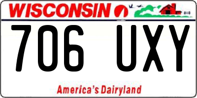 WI license plate 706UXY