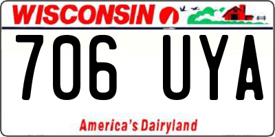WI license plate 706UYA