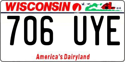 WI license plate 706UYE