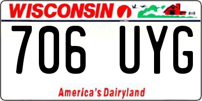 WI license plate 706UYG