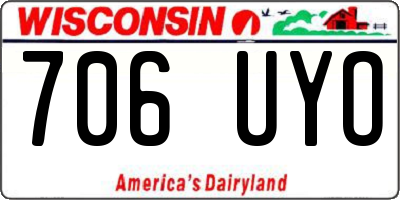 WI license plate 706UYO
