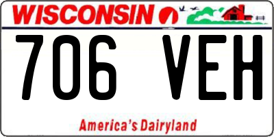 WI license plate 706VEH