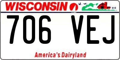 WI license plate 706VEJ