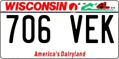 WI license plate 706VEK