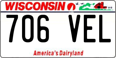 WI license plate 706VEL