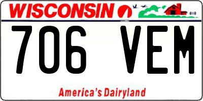 WI license plate 706VEM