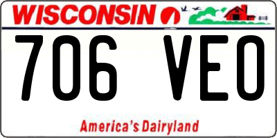 WI license plate 706VEO