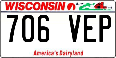 WI license plate 706VEP
