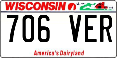 WI license plate 706VER
