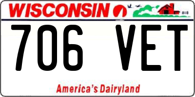 WI license plate 706VET