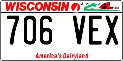 WI license plate 706VEX