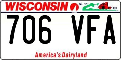 WI license plate 706VFA