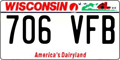 WI license plate 706VFB