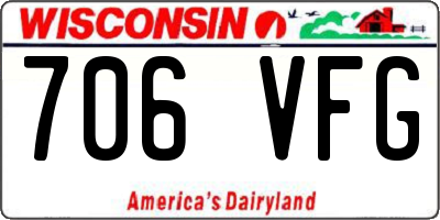 WI license plate 706VFG