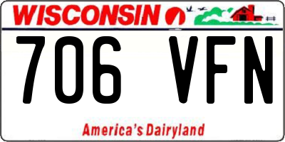 WI license plate 706VFN