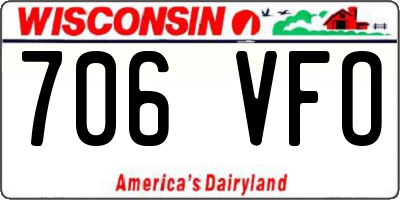 WI license plate 706VFO