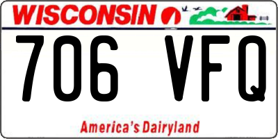 WI license plate 706VFQ