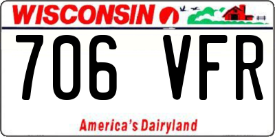 WI license plate 706VFR