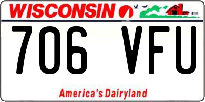 WI license plate 706VFU
