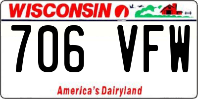WI license plate 706VFW
