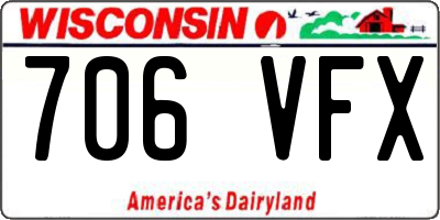 WI license plate 706VFX