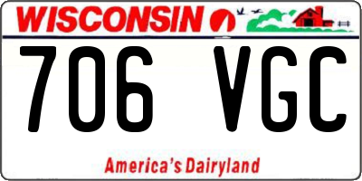 WI license plate 706VGC