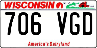WI license plate 706VGD