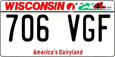 WI license plate 706VGF