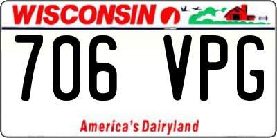 WI license plate 706VPG