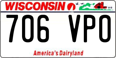 WI license plate 706VPO