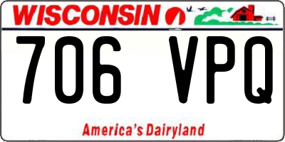 WI license plate 706VPQ