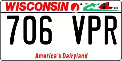 WI license plate 706VPR