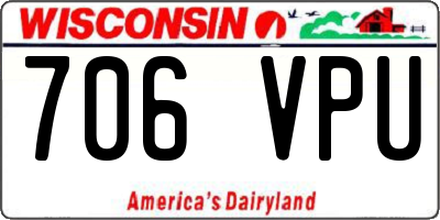 WI license plate 706VPU