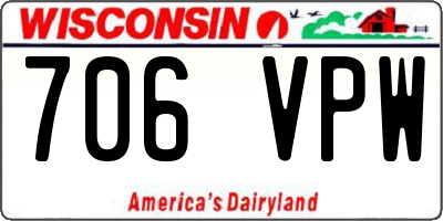 WI license plate 706VPW