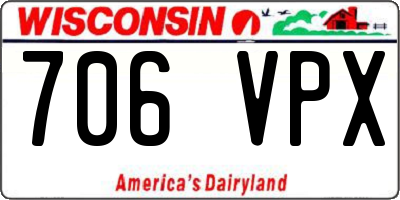 WI license plate 706VPX