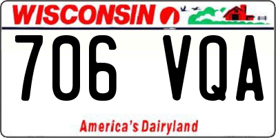 WI license plate 706VQA