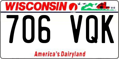 WI license plate 706VQK