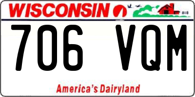 WI license plate 706VQM