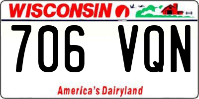 WI license plate 706VQN