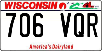 WI license plate 706VQR