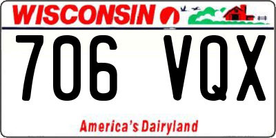 WI license plate 706VQX